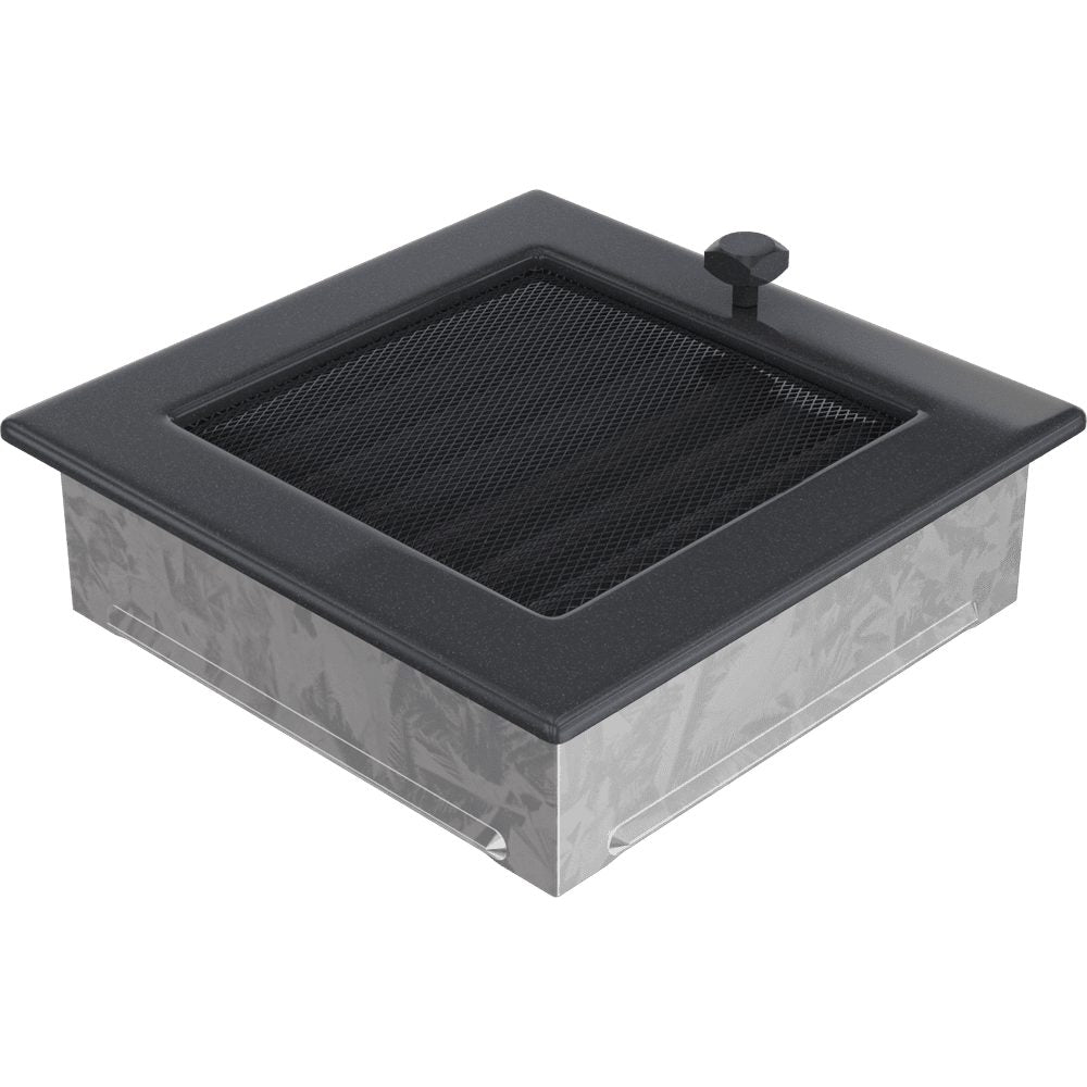 Kratki ventilatierooster in grafiet, decoratief wandrooster voor warme lucht