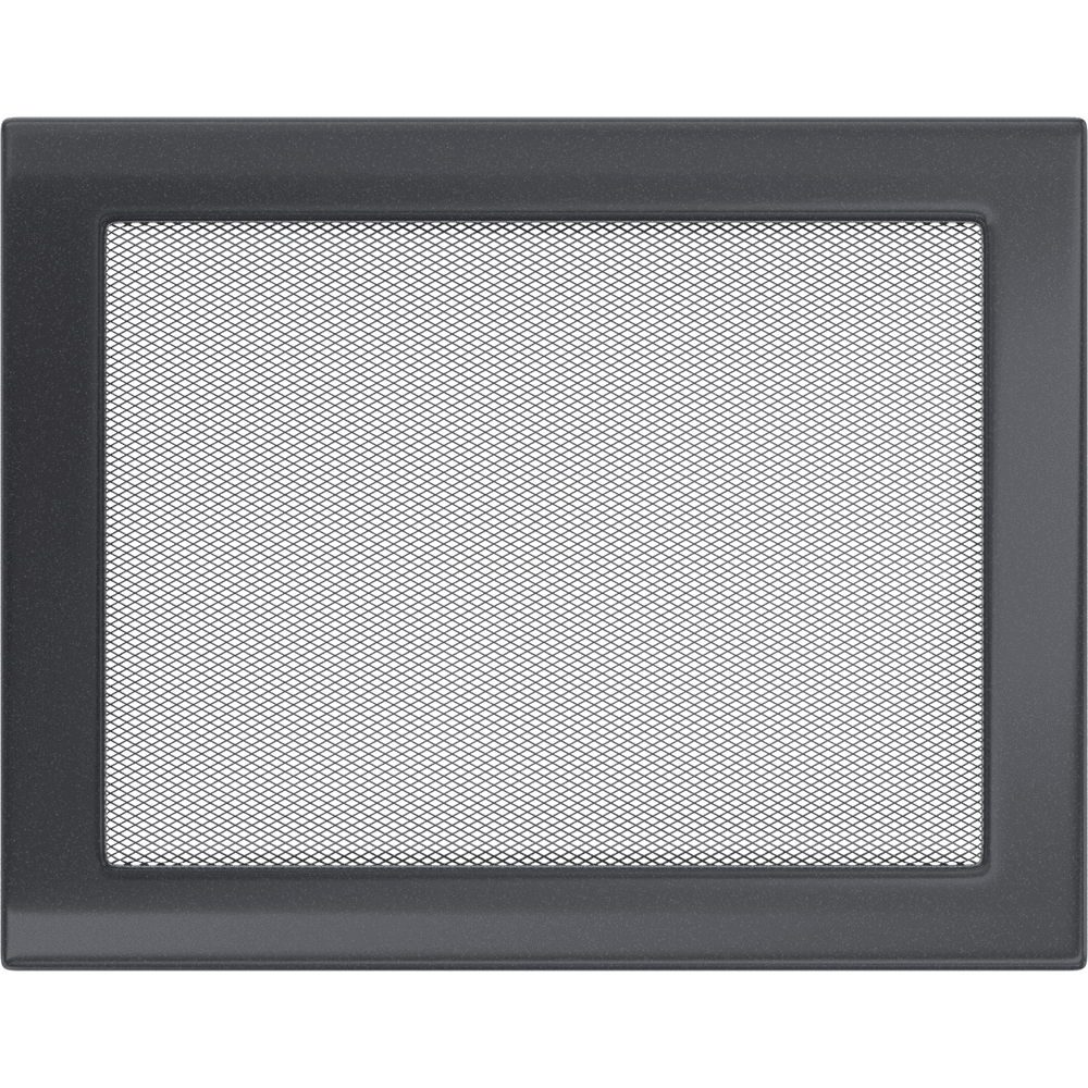 Kratki ventilatierooster in grafiet, decoratief wandrooster voor warme lucht