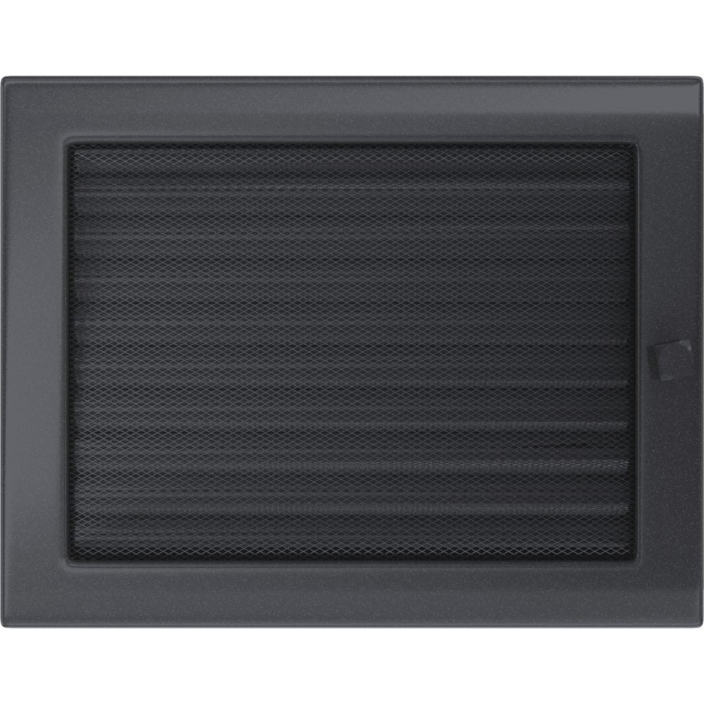 Kratki ventilatierooster in grafiet, decoratief wandrooster voor warme lucht