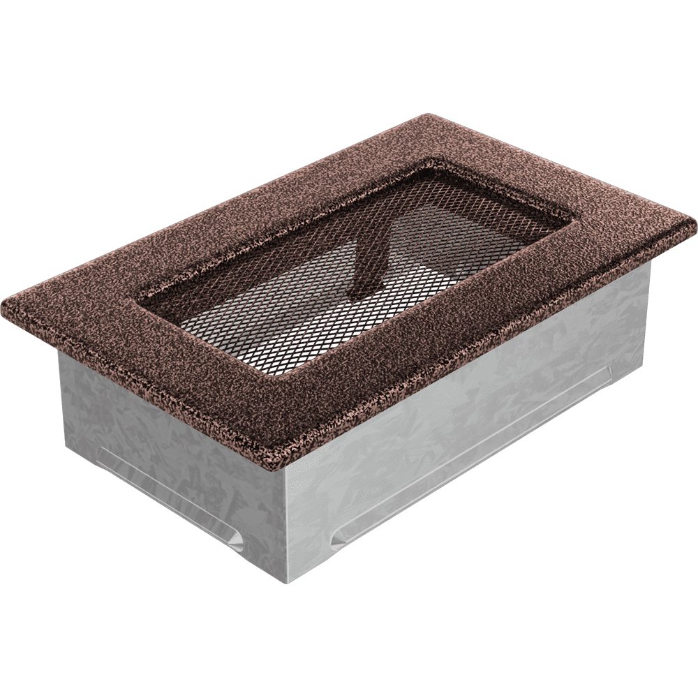 Kratki ventilatierooster in koper, decoratief wandrooster voor warme lucht