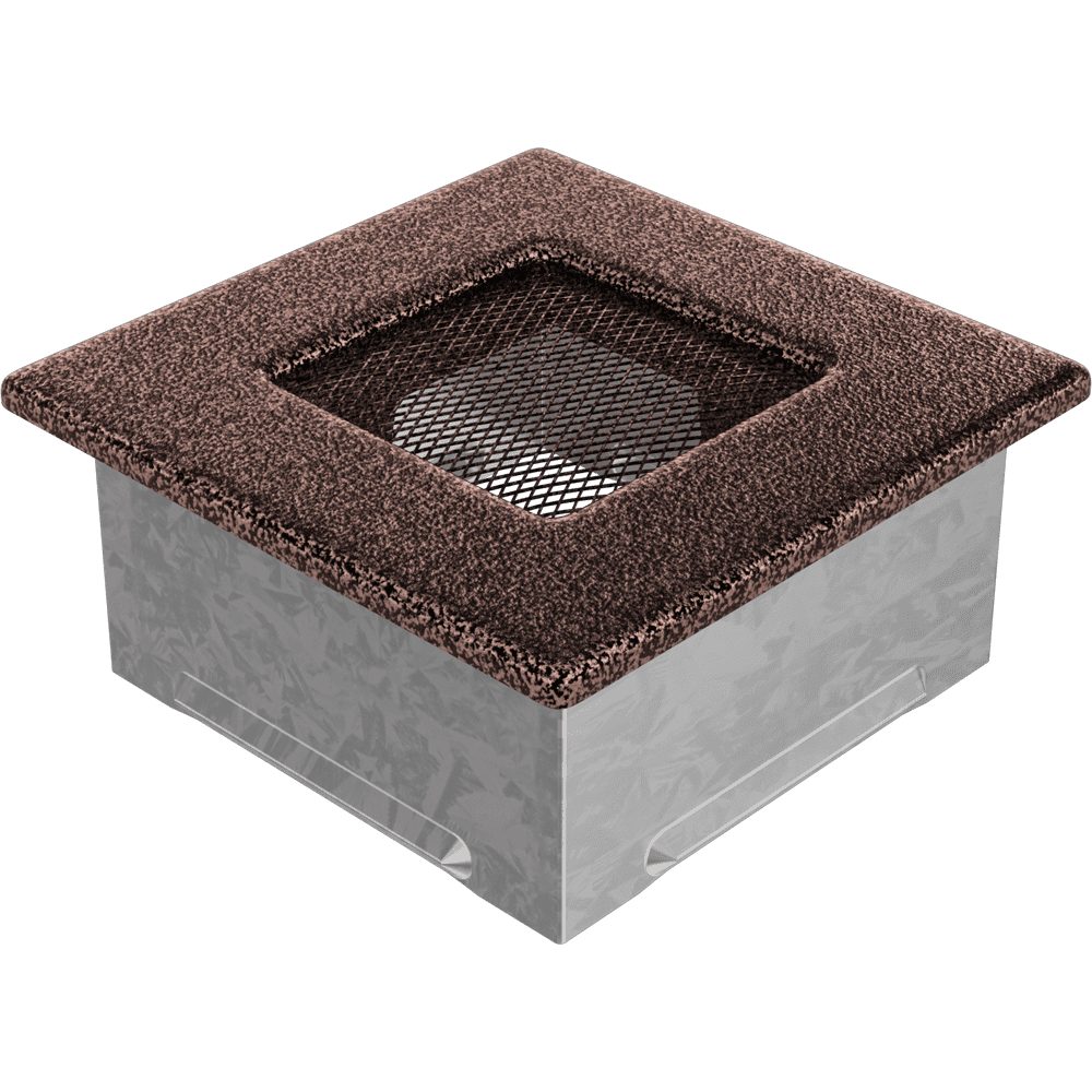 Kratki ventilatierooster in koper, decoratief wandrooster voor warme lucht