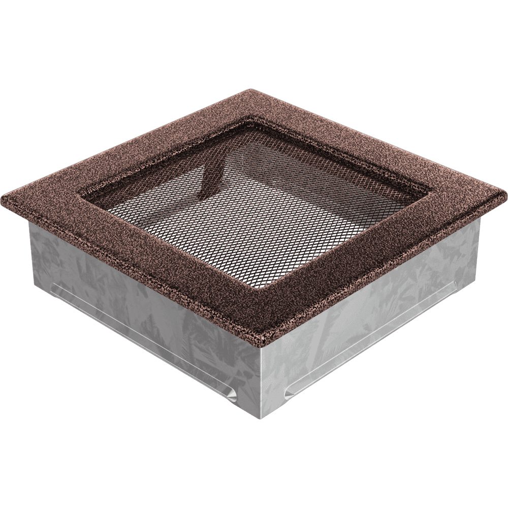 Kratki ventilatierooster in koper, decoratief wandrooster voor warme lucht