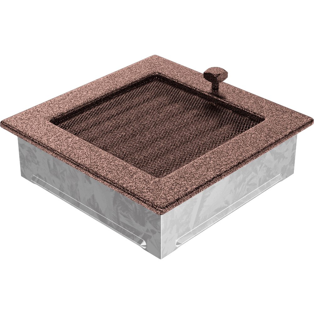 Kratki ventilatierooster in koper, decoratief wandrooster voor warme lucht