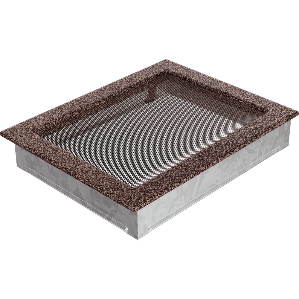 Kratki ventilatierooster in koper, decoratief wandrooster voor warme lucht