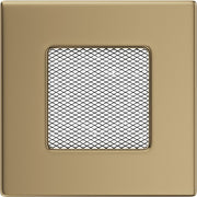 Kratki ventilatierooster in verzinkt goud, decoratief wandrooster voor warme lucht
