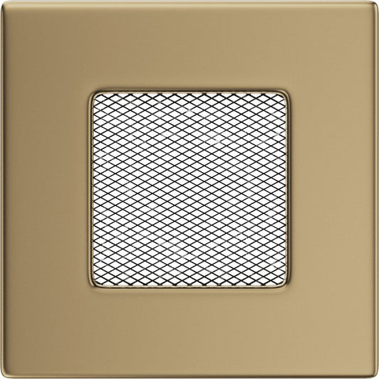 Kratki ventilatierooster in verzinkt goud, decoratief wandrooster voor warme lucht