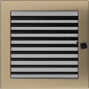 Kratki ventilatierooster in verzinkt goud, decoratief wandrooster voor warme lucht