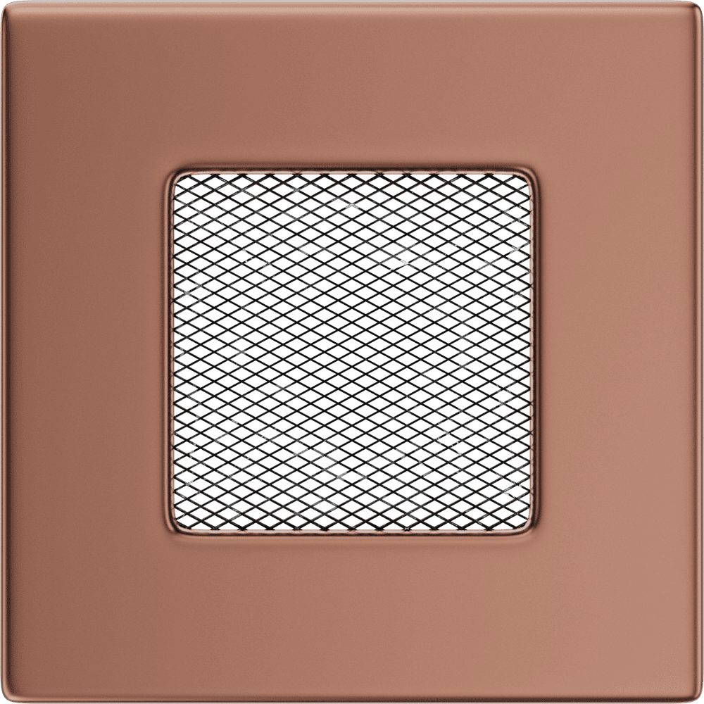 Kratki ventilatierooster in verzinkt koper, decoratief wandrooster voor warme lucht