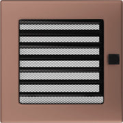 Kratki ventilatierooster in verzinkt koper, decoratief wandrooster voor warme lucht