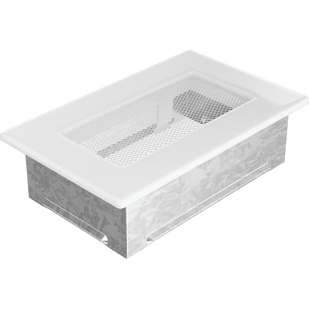 Kratki ventilatierooster in wit, decoratief wandrooster voor warme lucht