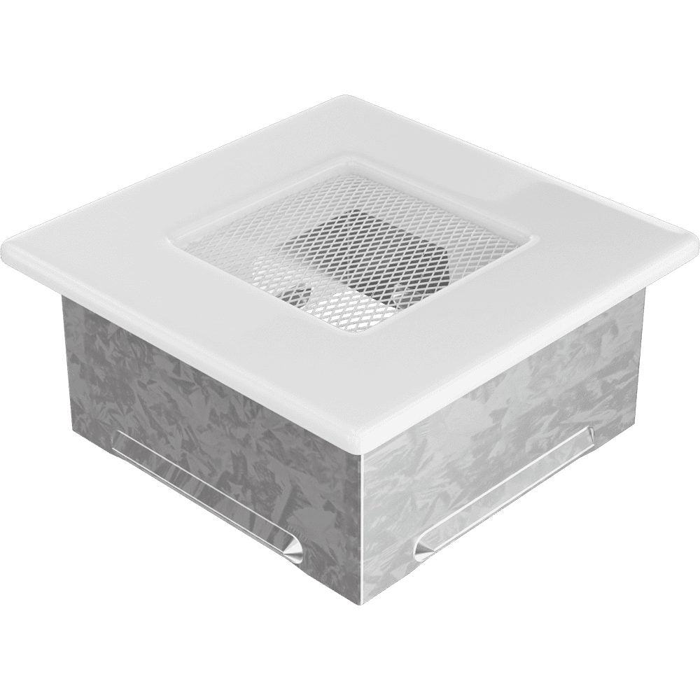 Kratki ventilatierooster in wit, decoratief wandrooster voor warme lucht