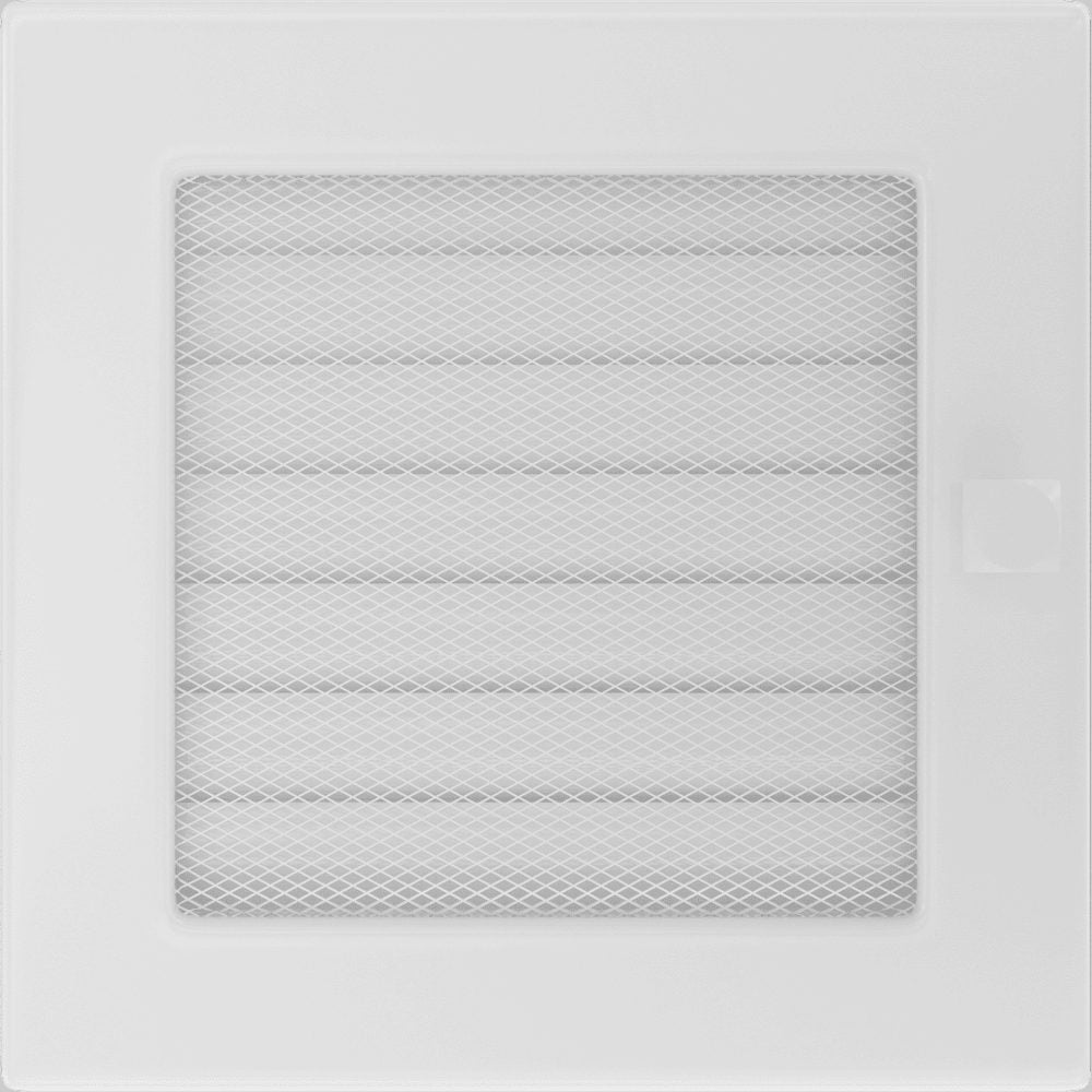 Kratki ventilatierooster in wit, decoratief wandrooster voor warme lucht