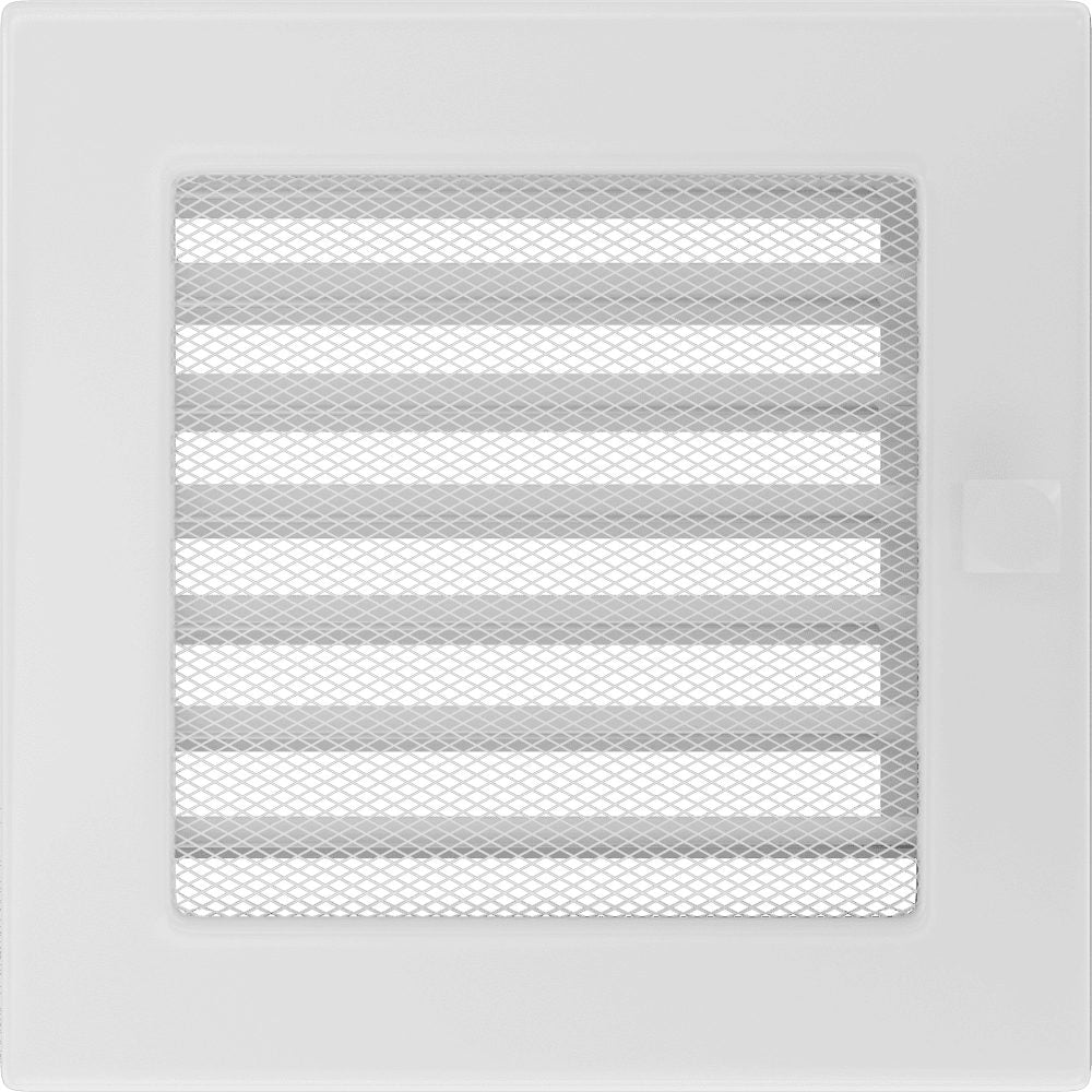 Kratki ventilatierooster in wit, decoratief wandrooster voor warme lucht