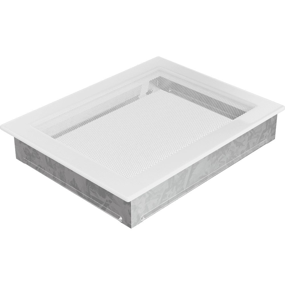 Kratki ventilatierooster in wit, decoratief wandrooster voor warme lucht