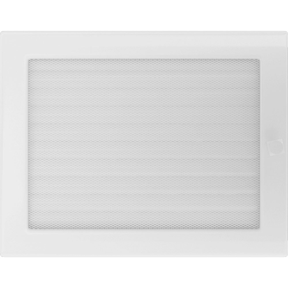 Kratki ventilatierooster in wit, decoratief wandrooster voor warme lucht