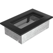 Kratki ventilatierooster in zwart, decoratief wandrooster voor warme lucht