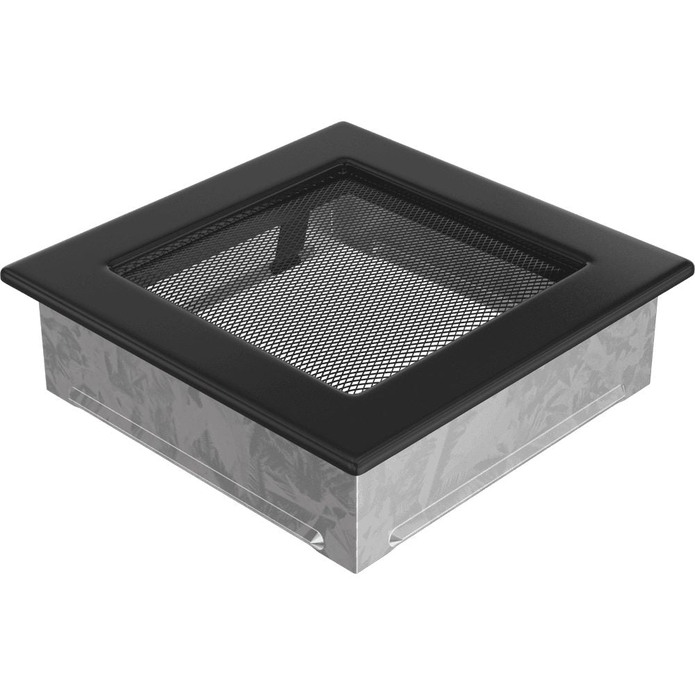 Kratki ventilatierooster in zwart, decoratief wandrooster voor warme lucht