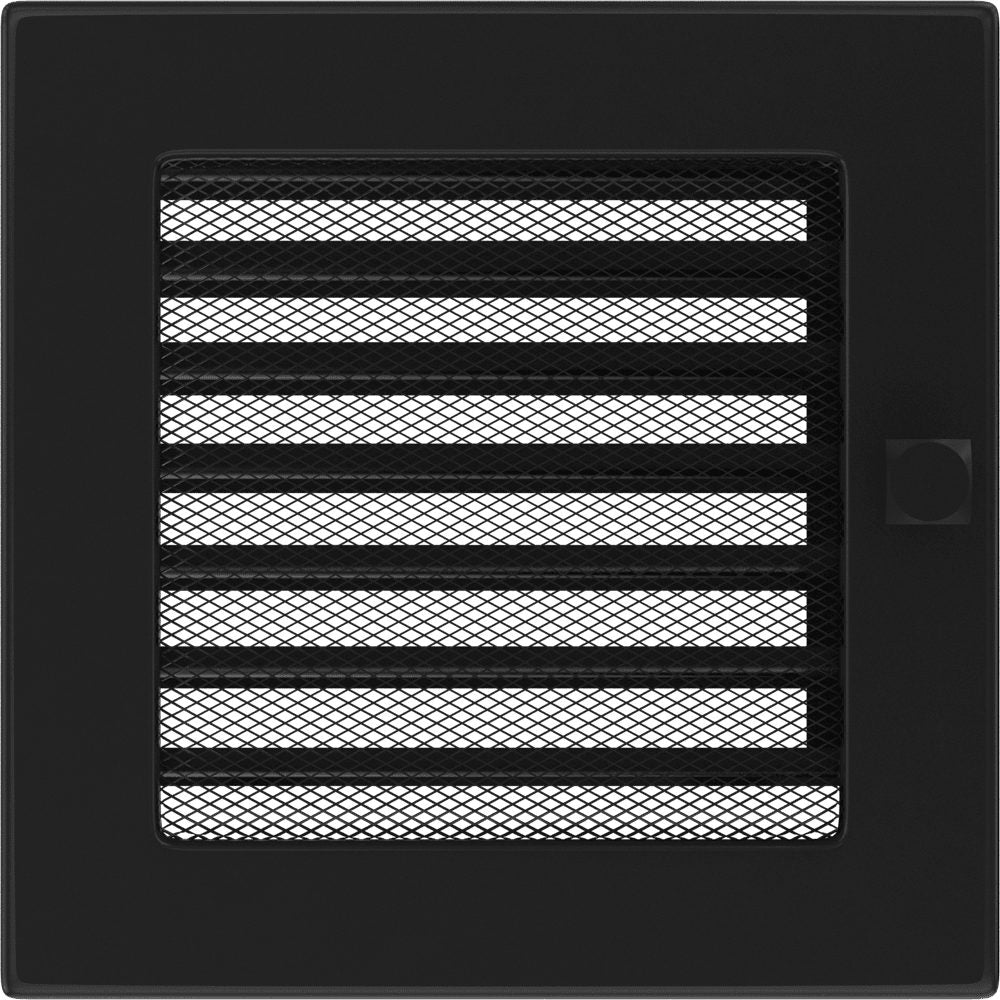 Kratki ventilatierooster in zwart, decoratief wandrooster voor warme lucht