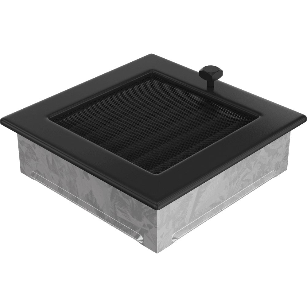 Kratki ventilatierooster in zwart, decoratief wandrooster voor warme lucht