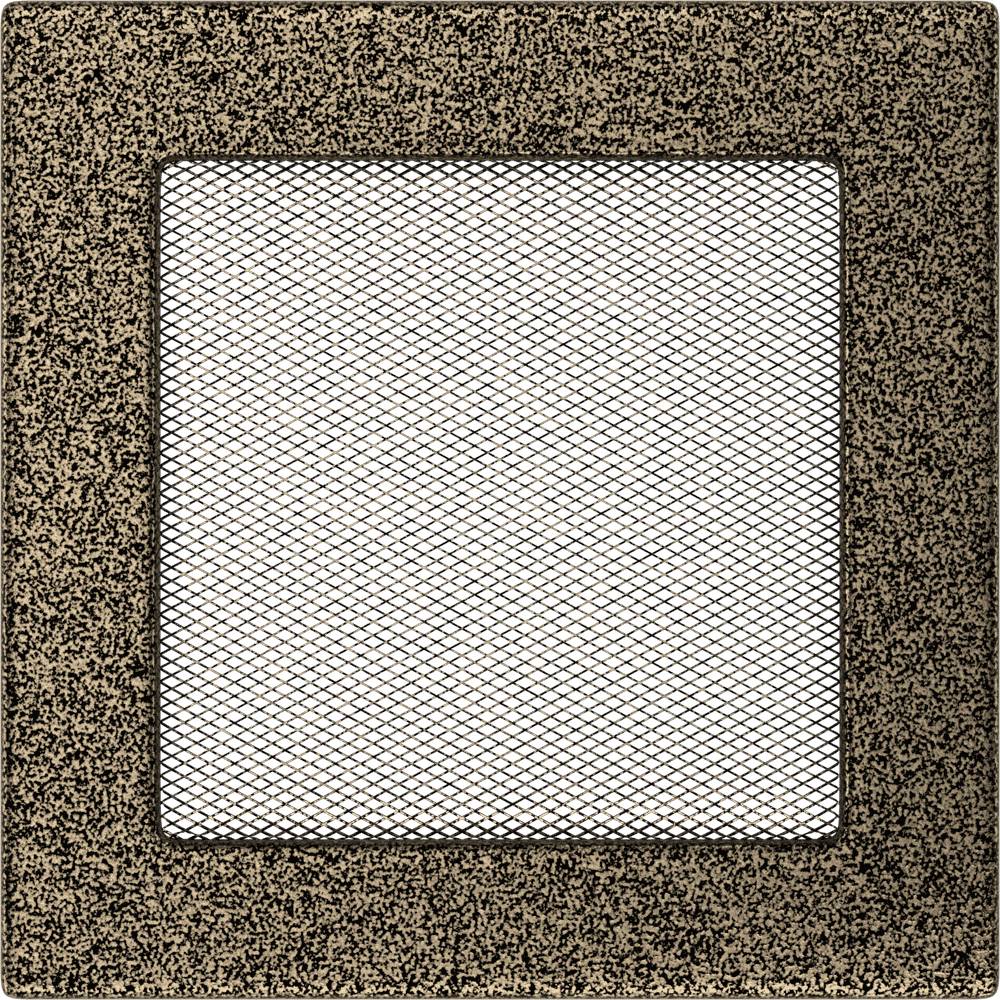 Kratki ventilatierooster in zwart-goud, decoratief wandrooster voor warme lucht