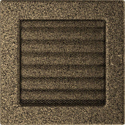Kratki ventilatierooster in zwart-goud, decoratief wandrooster voor warme lucht