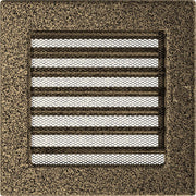 Kratki ventilatierooster in zwart-goud, decoratief wandrooster voor warme lucht