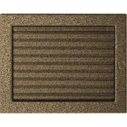 Kratki ventilatierooster in zwart-goud, decoratief wandrooster voor warme lucht