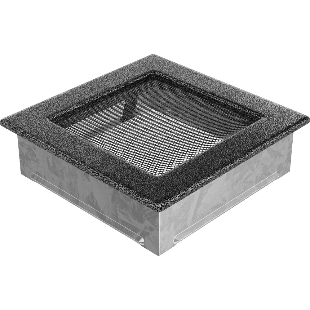 Kratki ventilatierooster in zwart-zilver, decoratief wandrooster voor warme lucht