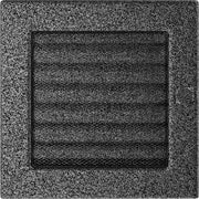 Kratki ventilatierooster in zwart-zilver, decoratief wandrooster voor warme lucht