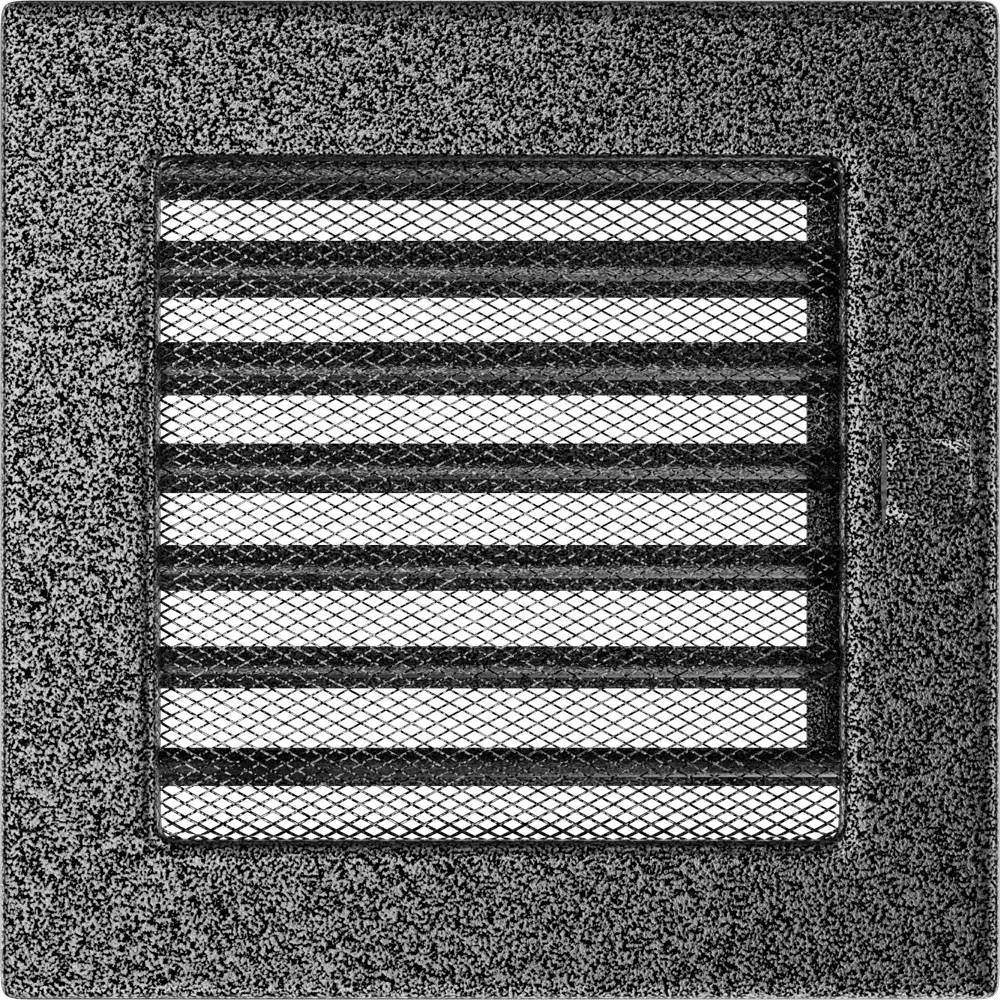 Kratki ventilatierooster in zwart-zilver, decoratief wandrooster voor warme lucht