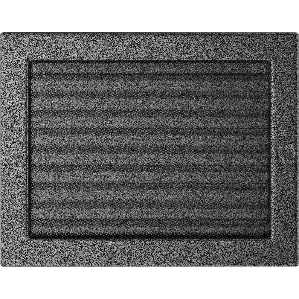 Kratki ventilatierooster in zwart-zilver, decoratief wandrooster voor warme lucht