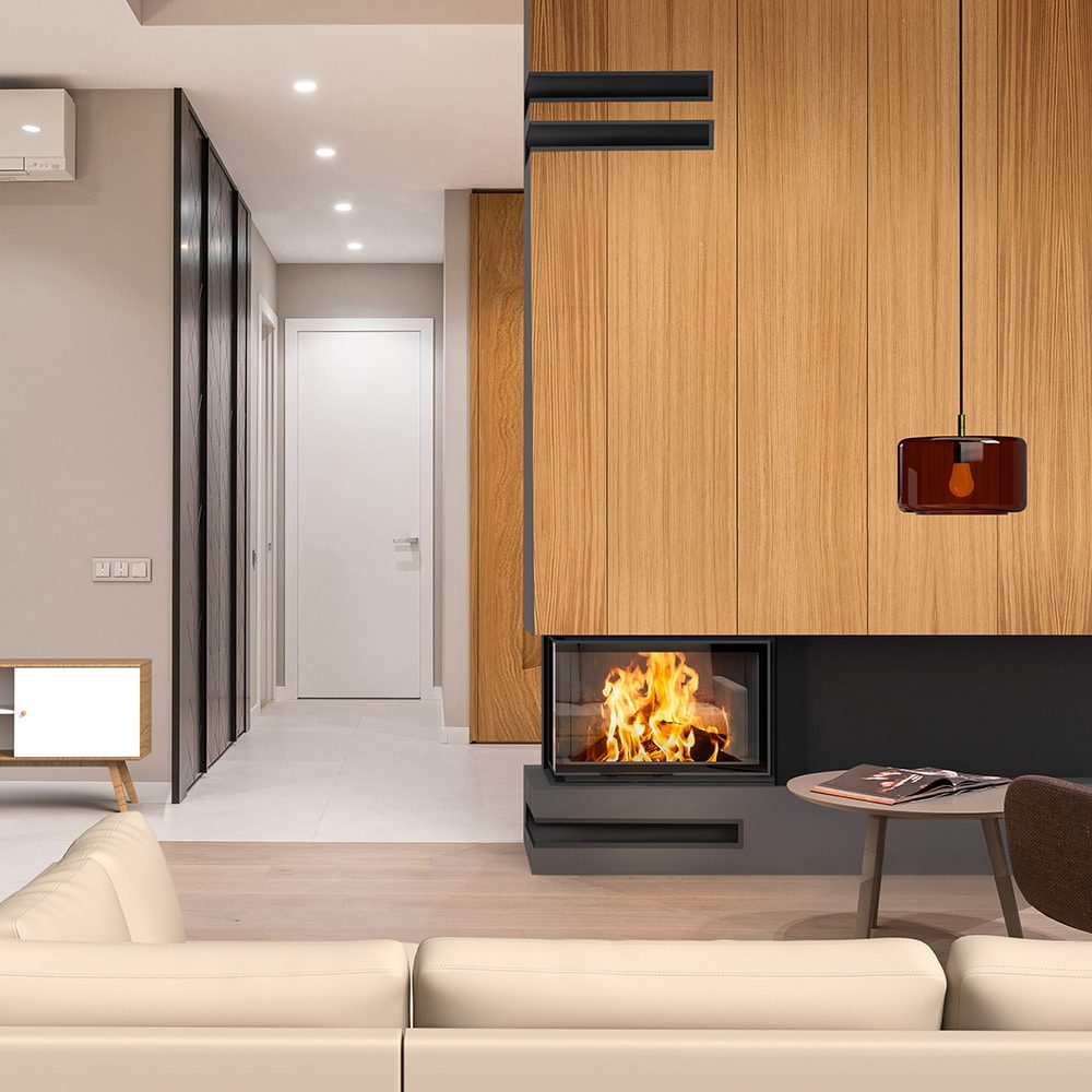 Kratki VNL 810/410, breiter Eckkamin Holz, 14 kW – Produktfoto