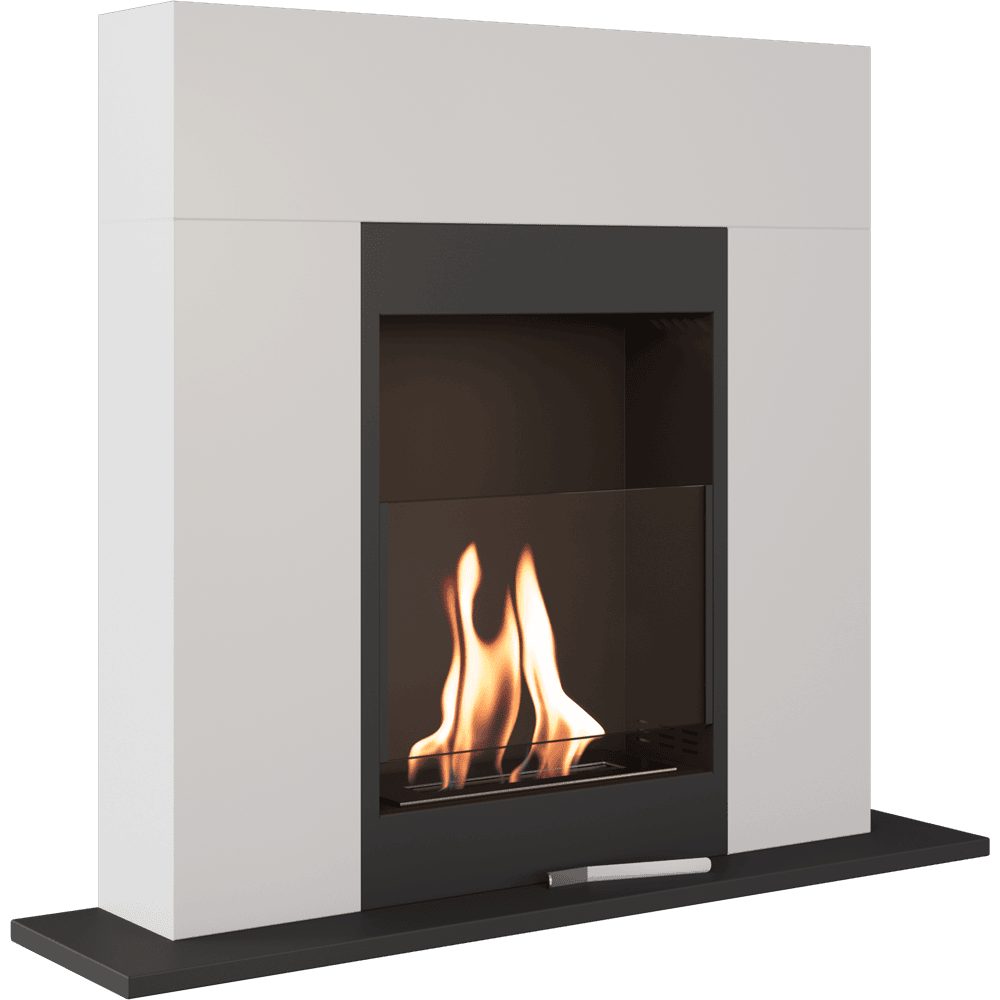 Kratki WHISKEY 2 vrijstaande bio-ethanol haard in wit, 103 cm breed