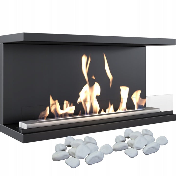 Kratki X-RAY bio-ethanol haard als set met decoratieve stenen