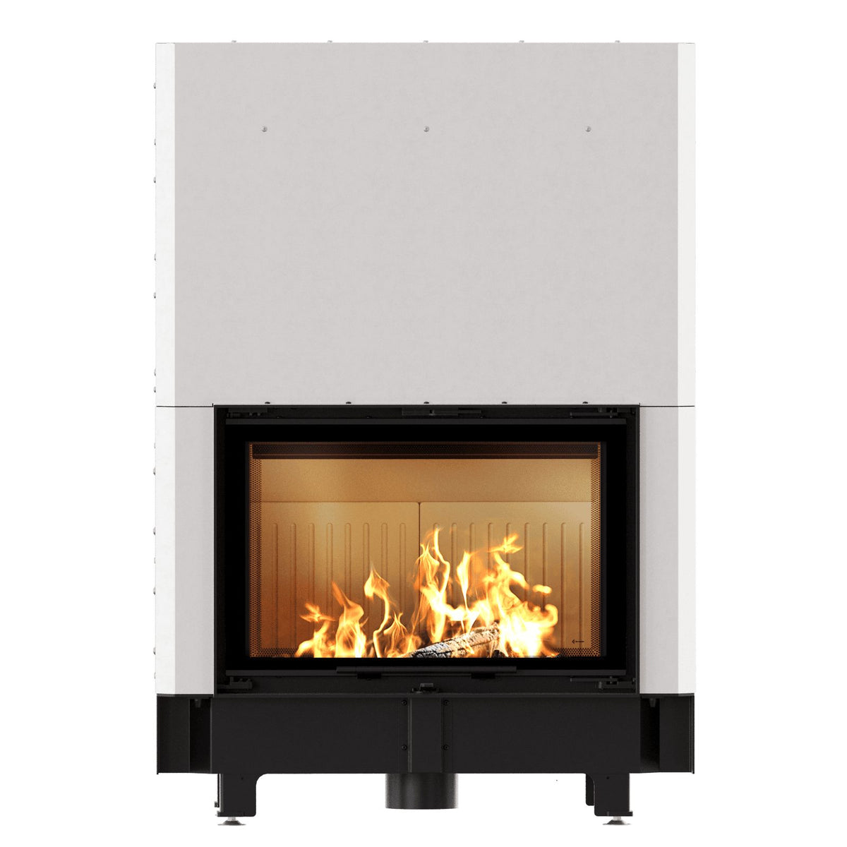 Kratki ZIBI G ECO met liftdeur en brandend houtvuur