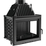 Kratki ZUZIA 15 kW Inbouwhaard Hout – Gietijzer, hoekmodel rechts