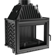 Kratki ZUZIA 15 kW gietijzeren inbouwhaard, hoekmodel met glas rechts