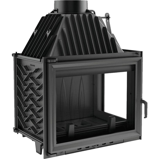 Kratki ZUZIA 15 kW gietijzeren inbouwhaard, hoekmodel met glas rechts