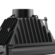 Kratki ZUZIA 15 kW hoekhaard rechts als sfeerhaard in het interieur