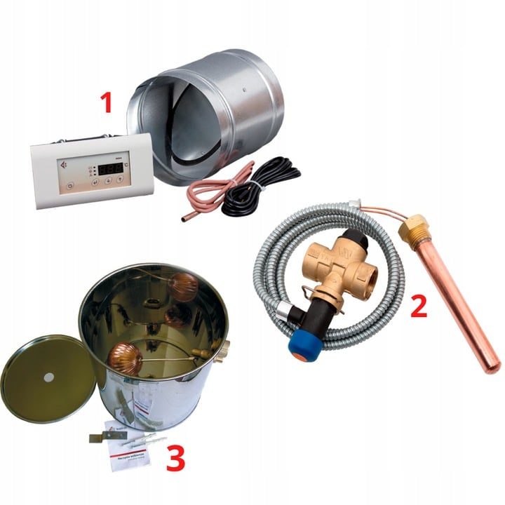 Bauteile des Montagesets für den Kratki ZUZIA PW 15 DECO