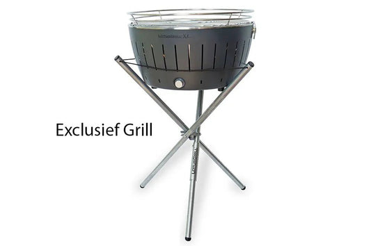 LotusGrill Standaard Universeel, roestvrijstalen standaard voor verhoogde en ergonomische BBQ-ervaring, compatibel met alle LotusGrill modellen.