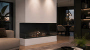 Wild Flame Made driezijdige bio-ethanol inbouwhaard 120 cm – sfeerfoto