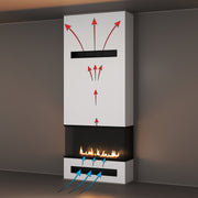 Wild Flame Made driezijdige bio-ethanol inbouwhaard met volle glas 120 cm – detailfoto