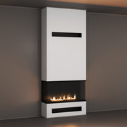Wild Flame Made driezijdige bio-ethanol inbouwhaard met volle glas 140 cm – sfeerfoto