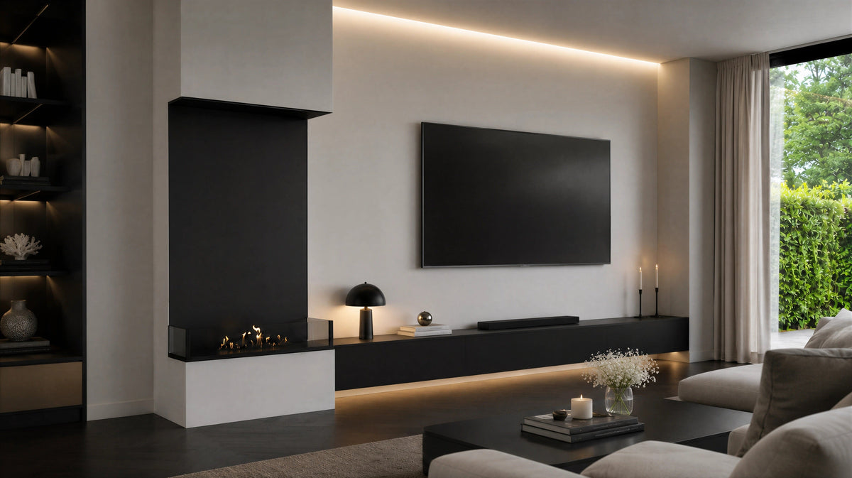 Wild Flame Made verticale driezijdige bio-ethanol roomdivider inbouwhaard 80 x 120 cm – detailfoto