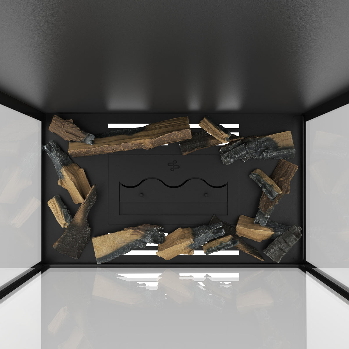Wild Flame Made verticale driezijdige bio-ethanol roomdivider met volle glas 60 x 140 cm – detailfoto