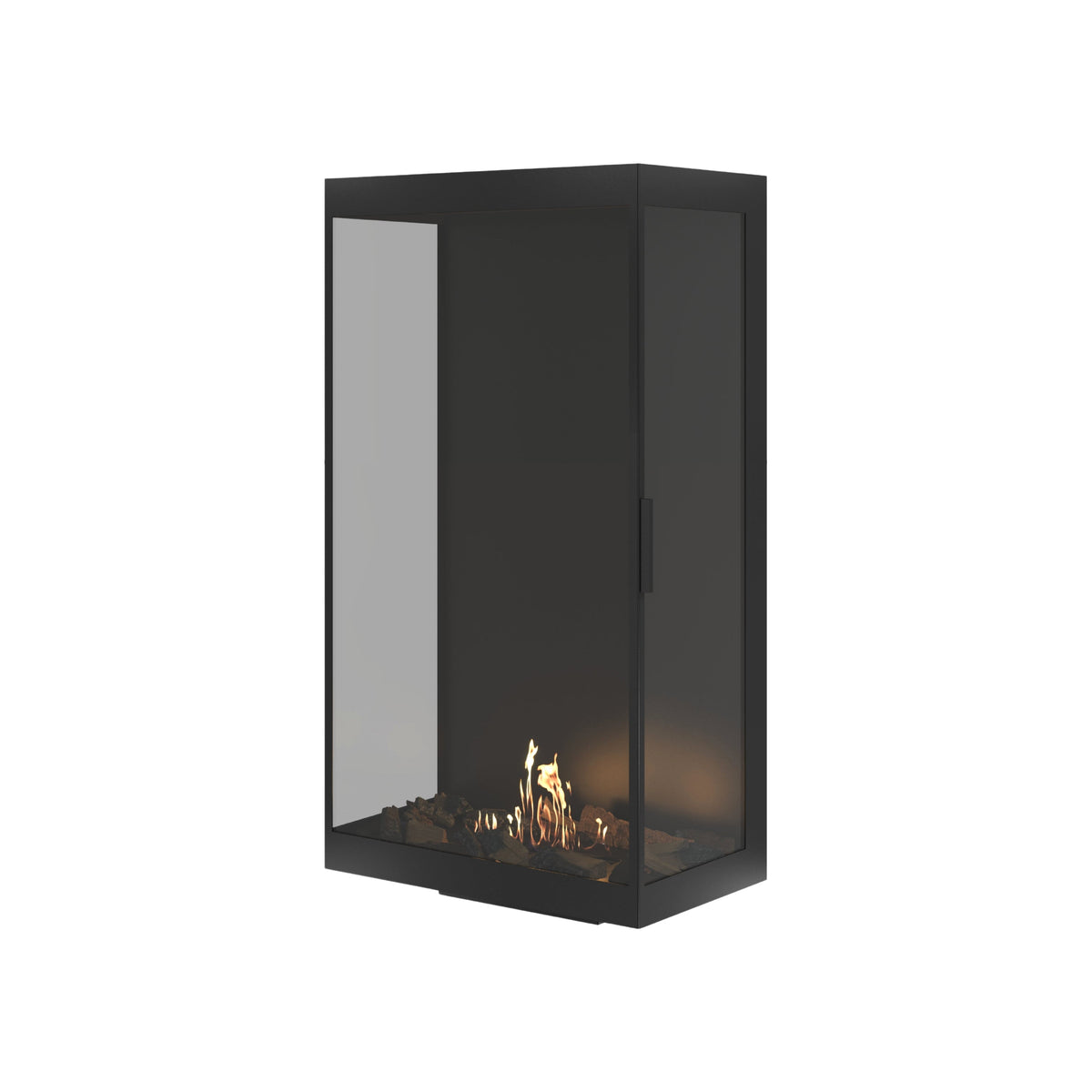 Wild Flame Made verticale driezijdige bio-ethanol roomdivider met volle glas 70 x 120 cm – sfeerfoto