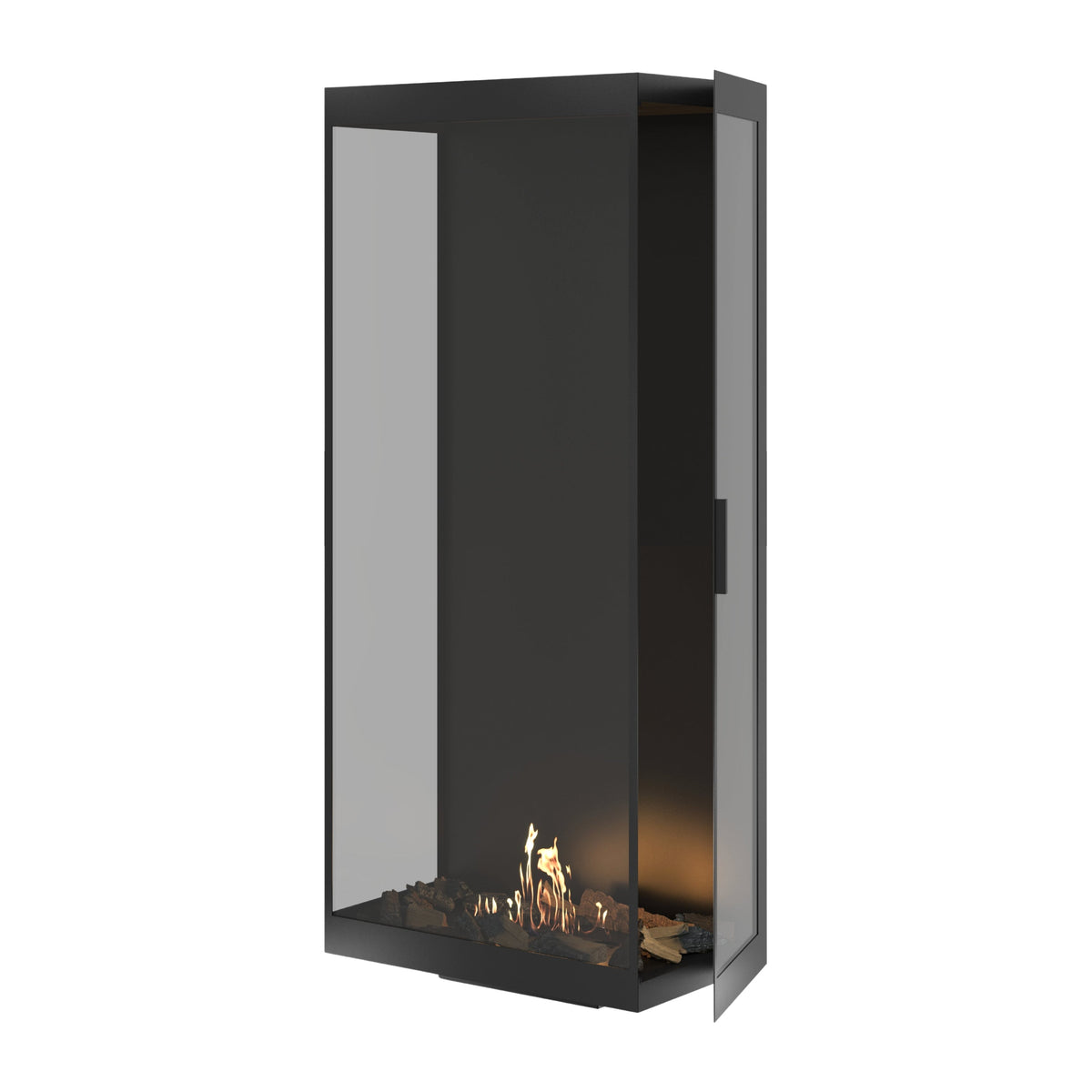 Wild Flame Made verticale driezijdige bio-ethanol roomdivider met volle glas 70 x 160 cm – productfoto