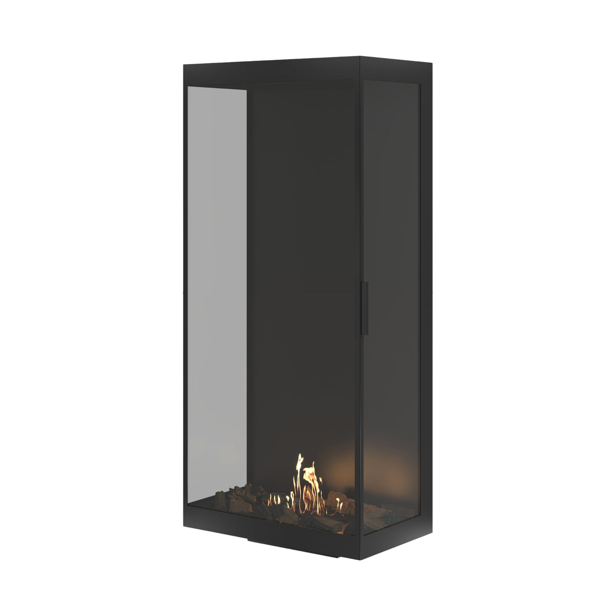 Wild Flame Made verticale driezijdige bio-ethanol roomdivider met volle glas 70 x 160 cm – sfeerfoto