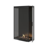Made verticale driezijdige bio-ethanol roomdivider met volle glas – 80 x 120 cm | Wild Flame
